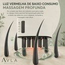 Pente Massageador Elétrico para Couro Cabeludo com Luz Vermelha, Vibração e Aplicador de Óleo Capilar 6ml | AVLA Wellness - Produto Original