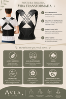 Corretor Postural Ergonômico Ajustável para Costas e Ombros | AVLA Wellness - Produto Original