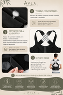 Corretor Postural Ergonômico Ajustável para Costas e Ombros | AVLA Wellness - Produto Original