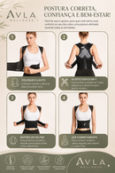 Corretor Postural Ergonômico Ajustável para Costas e Ombros | AVLA Wellness - Produto Original