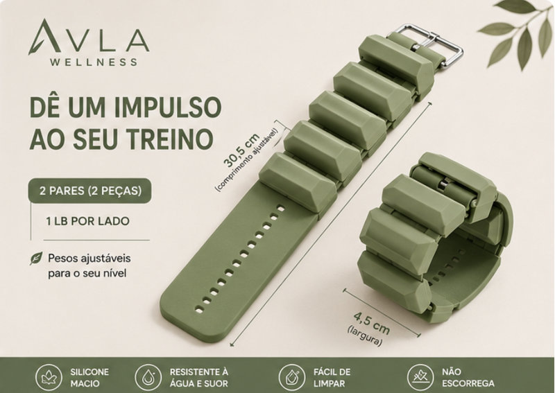 Pulseira/Tornozeleira com Peso para Treino Avla Wellness | Mais Intensidade e Resultados