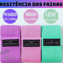 Kit 3 Faixas Elásticas Hip Bands em Tecido Premium para Treino de Glúteos, Pernas e Academia | AVLA Wellness - Produto Original