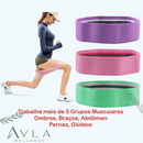 Kit 3 Faixas Elásticas Hip Bands em Tecido Premium para Treino de Glúteos, Pernas e Academia | AVLA Wellness - Produto Original